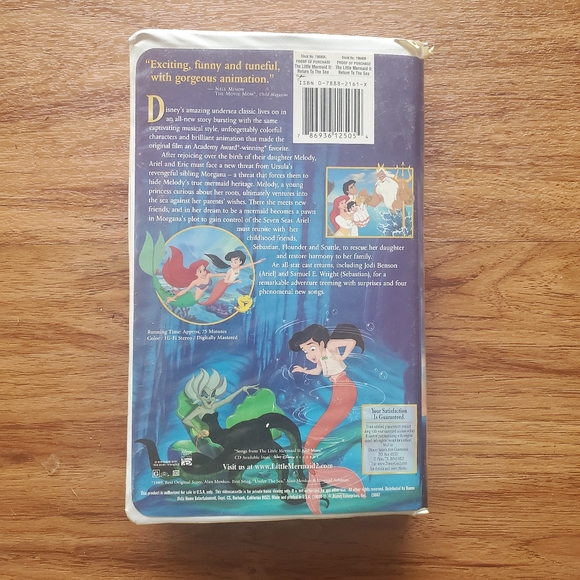 Walt Disney Little Mermaid II VHS Cassette Tape - Picture 3 of 6